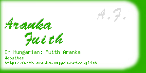 aranka fuith business card